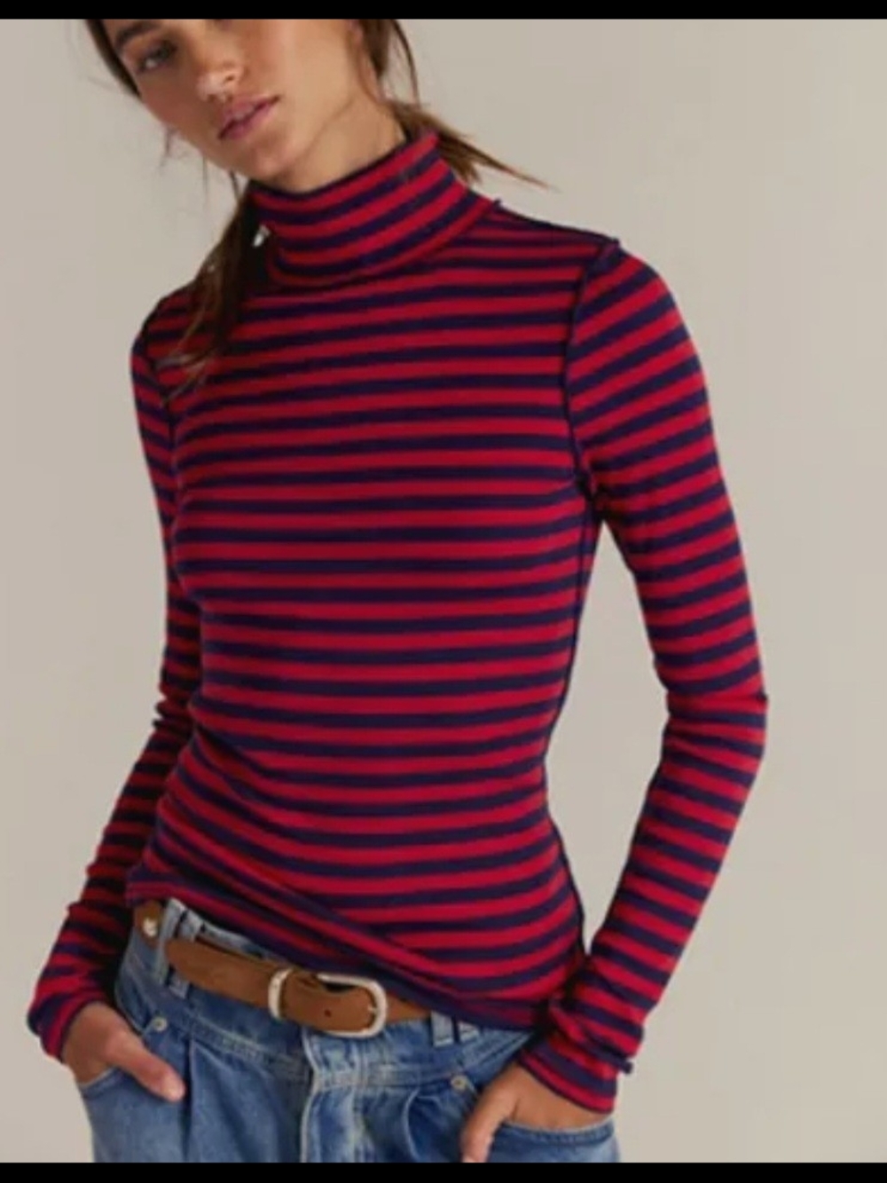 We The Free Good Good Stripe Turtleneck